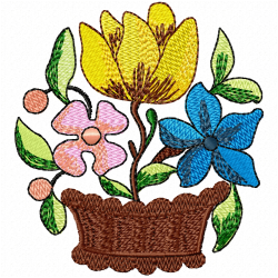 Flowers And Tree Embroidery Design 9